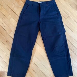 Everlane dark navy blue barrel pants